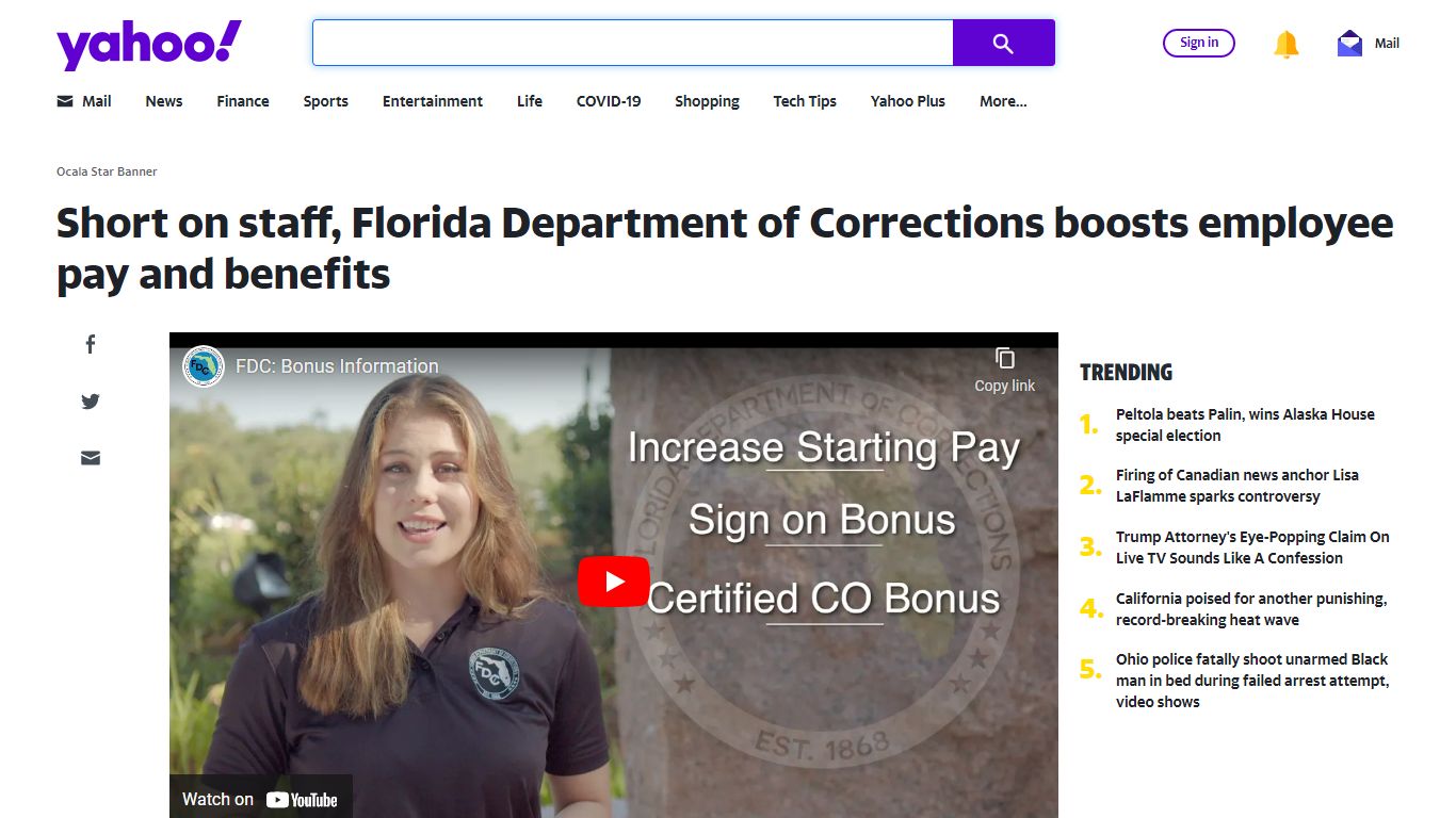 Short on staff, Florida Department of Corrections boosts employee pay ...